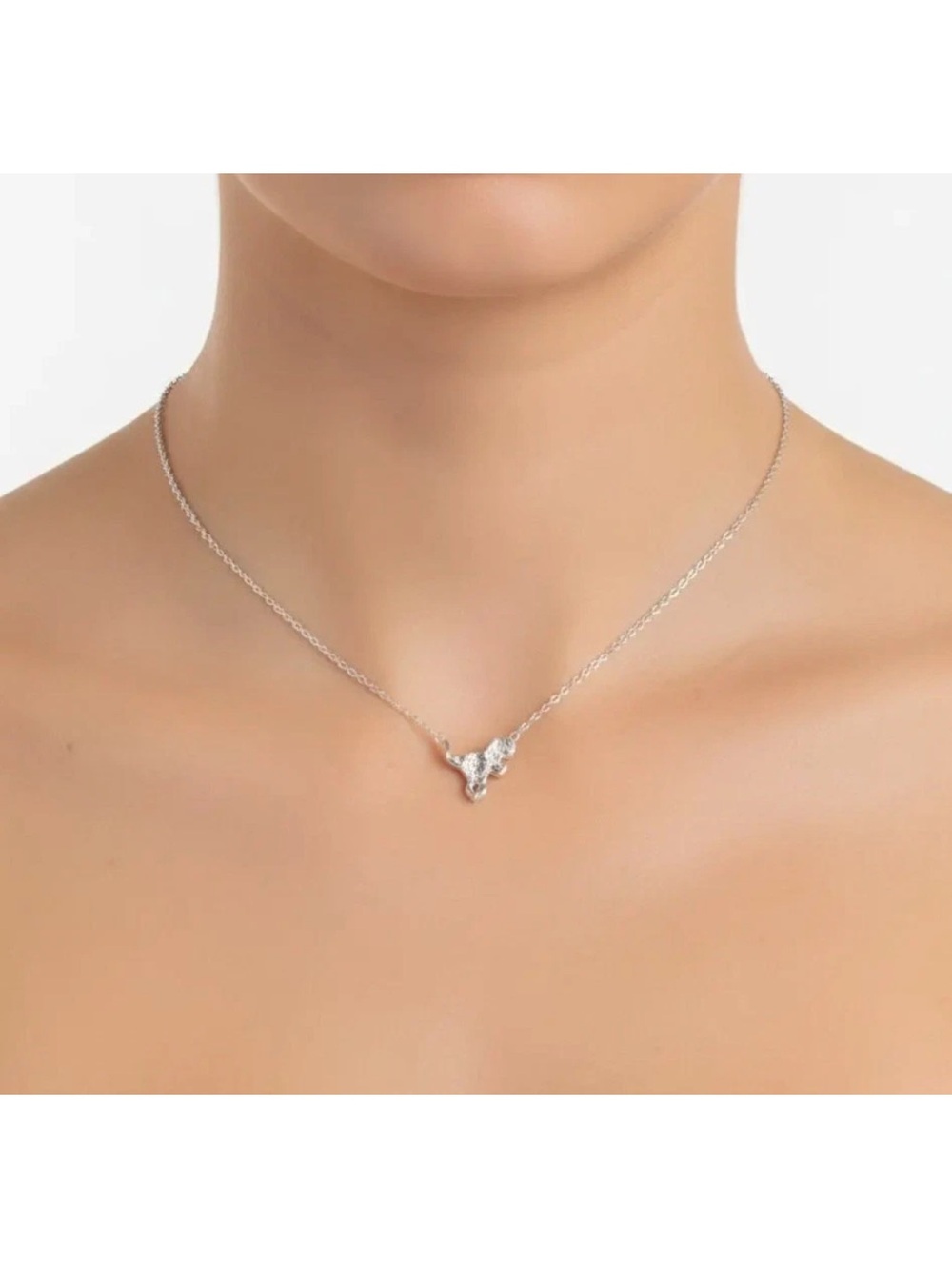 NWT COACH Signature Pave Diamond Silver Rexy Dinosaur T-Rex Necklace + Dust Bag - Picture 2 of 4